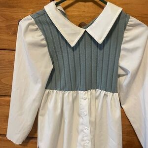 Stylish White and Olive Green Kids Shirt